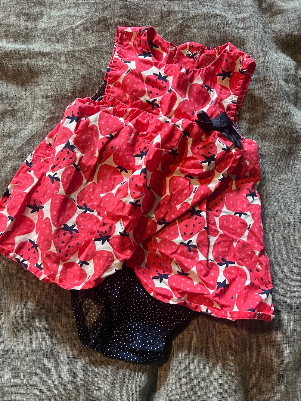 Carter's Red and Navy Strawberry Print Dress with Bow